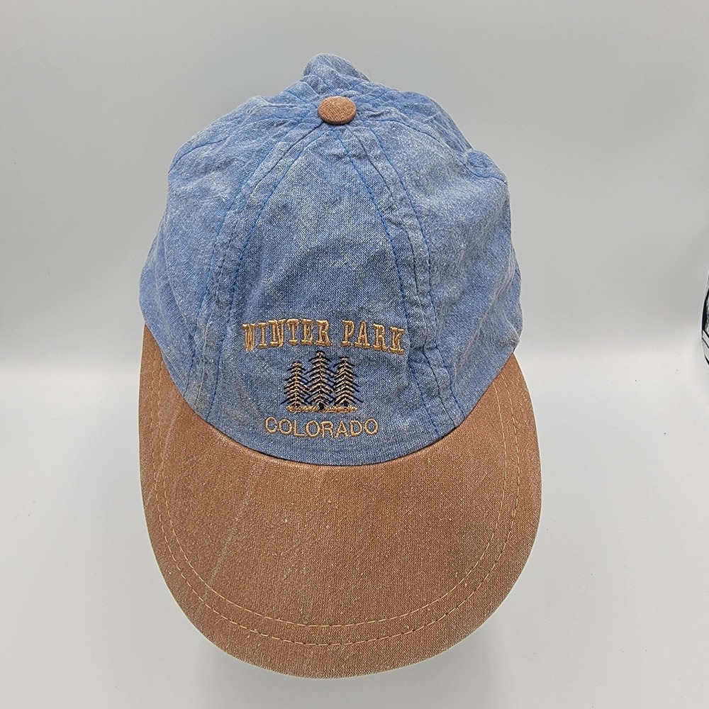 Vtg Winter Park Ski Resort Snapback Hat Impressions Made In USA Suede Jean